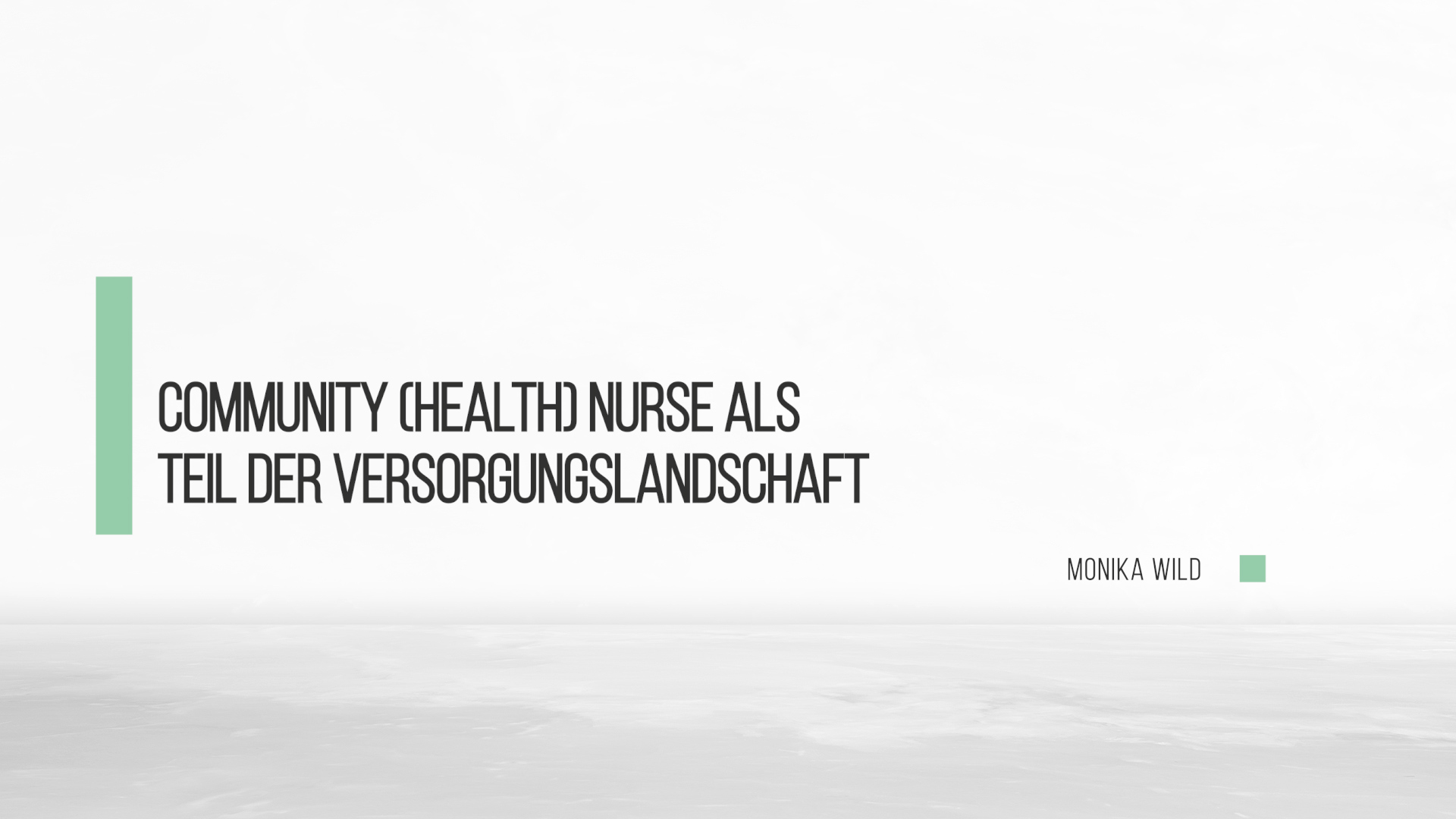 Die Community Nurse als Teil der Versorgungslandschaft